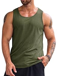 Runcati Men's Workout Tank Tops Sleeveless Ribbed