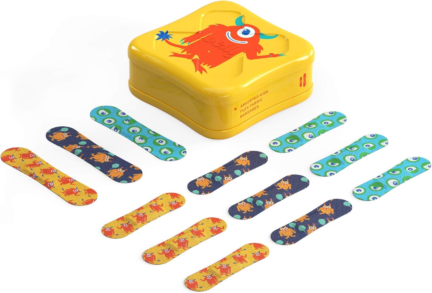 Welly Bandages - Bravery Badges, Flexible Fabric, Adhesive, Standard Shapes, Monster Patterns - 48 ct: Health & Personal Care