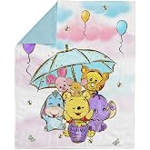 UNIQUE Winnie Bear Fabric Panel, 29x39in, Quilting Panel, Cotton Sateen, Print, Cartoon, White, Blue