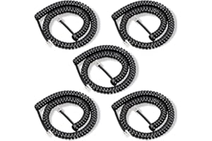 Lativu 5 Pack Phone Cord for Landline,12FT Uncoiled(1.4FT Coiled), Telephone Cord Phone Handset Cords for All Corded Landline Phones, Black
