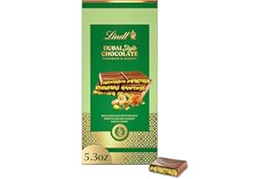 Lindt Dubai Style Milk Chocolate Candy with Pistachio & Kadayif, 5.3 oz. Bar