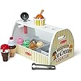 Melissa & Doug Wooden Scoop and Serve Ice Cream Counter with Play Food and Accessories (28 Pcs) Pretend Food, Ice Cream Toys,