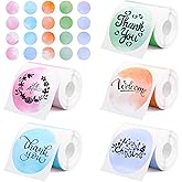 Gersoniel 700 Pcs 2 Inch Round Thermal Labels Waterproof Circle Direct Thermal Stickers Printable Labels for Valentine's Day Gift Wrapping Thanks Card Small Business Logo(Soft,Round)