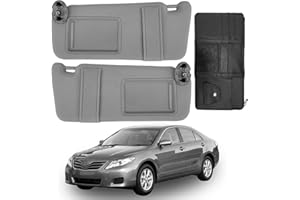 DIMEANI fit for Toyota Camry Sun Visor Replacement, fit for 2007 2008 2009 2010 2011 Toyota Camry and Hybrid Without Light, Driver&Passenger Side, 74310-06750-B0 74320-06780-B0 (2PCS-Gray)