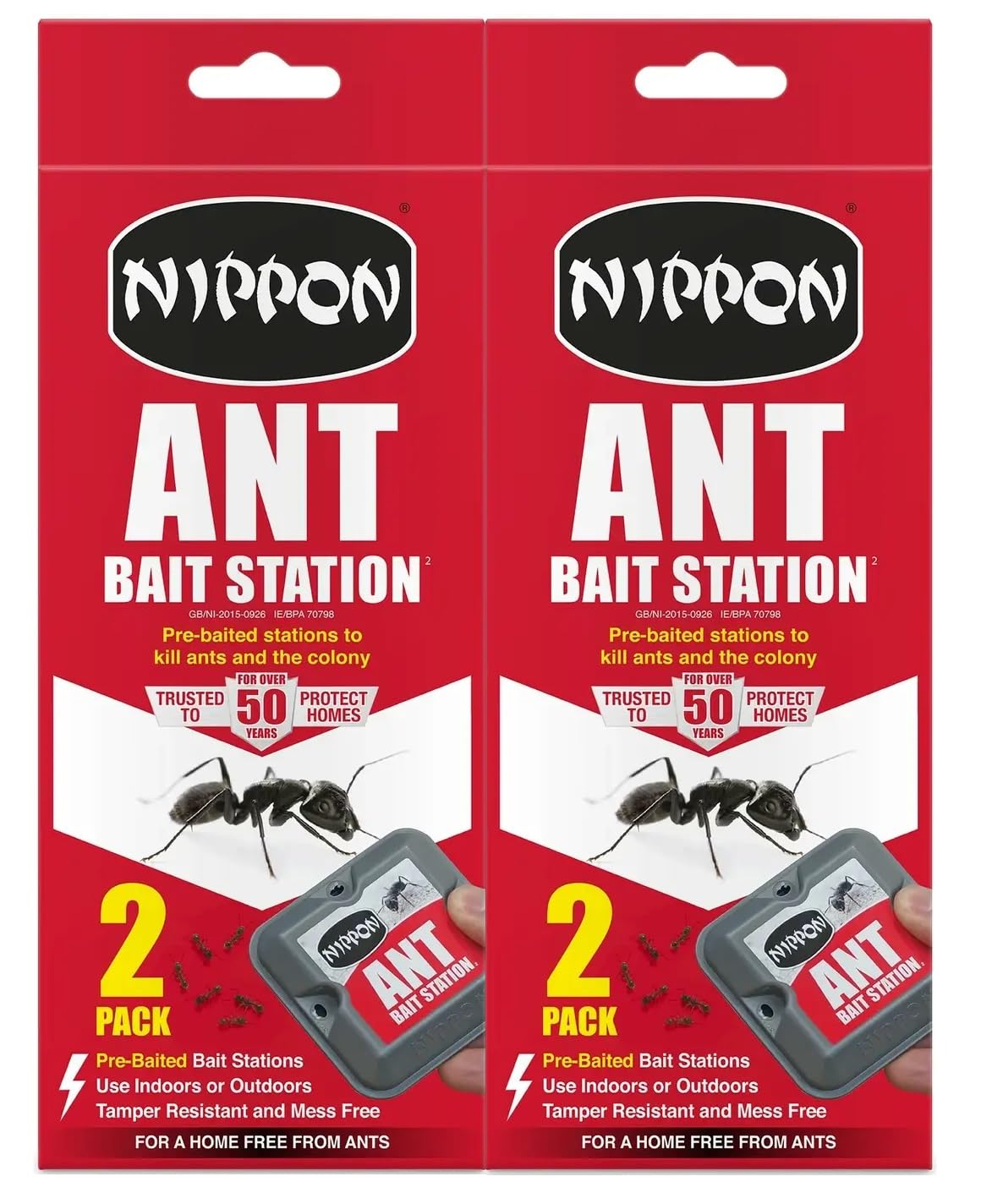Nippon twin pack ant bait station. A ready-to-use liquid insecticide bait, Nippon Ant Bait Station is perfect for anyone looking for a clean and simple solution to their ant problem (Pack of 2)