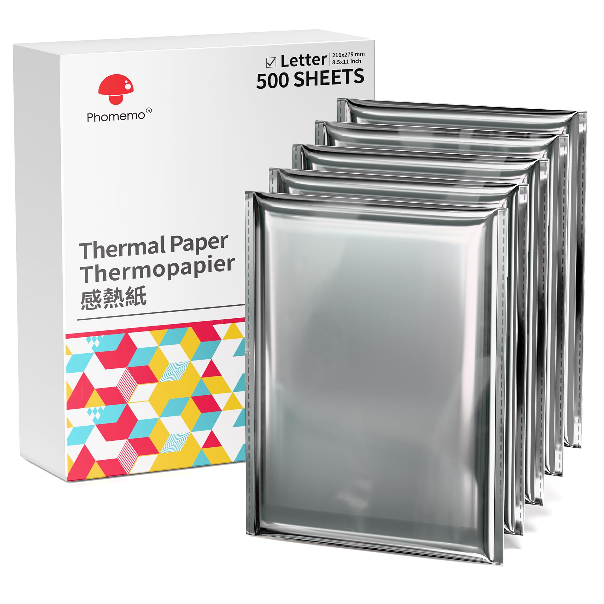Phomemo Thermal Printer Paper 8.5 x 11 Inch, Advanced Thermal Printing US Letter Paper, Compatible with D810, M08F-Letter, M832, M834, A285M Portable Printer, Size 8.5" x 11", 5 Ream Case - 500 Sheets Image Phomemo Thermal Printer Paper 8.5 x 11 Inch, Advanced Thermal Printing US Letter Paper, Compatible with D810, M08F-Letter, M832, M834, A285M Portable Printer, Size 8.5" x 11", 5 Ream Case - 500 Sheets Image