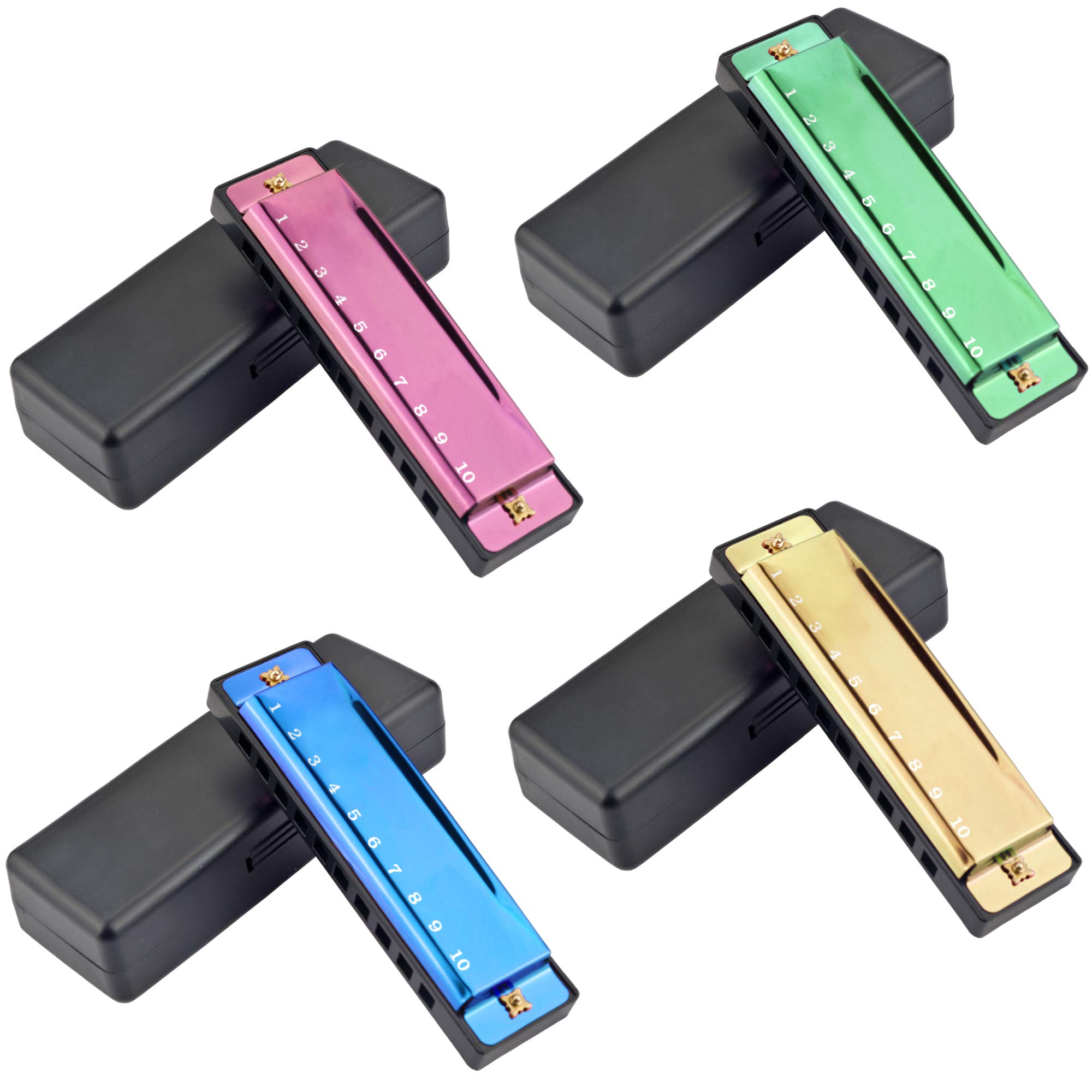 4PCS Key of C 10 Hole 10 Tones Titanium Color