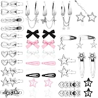 10PCS Star Hair Clips Set, Y2K Silver Metal Barrettes For