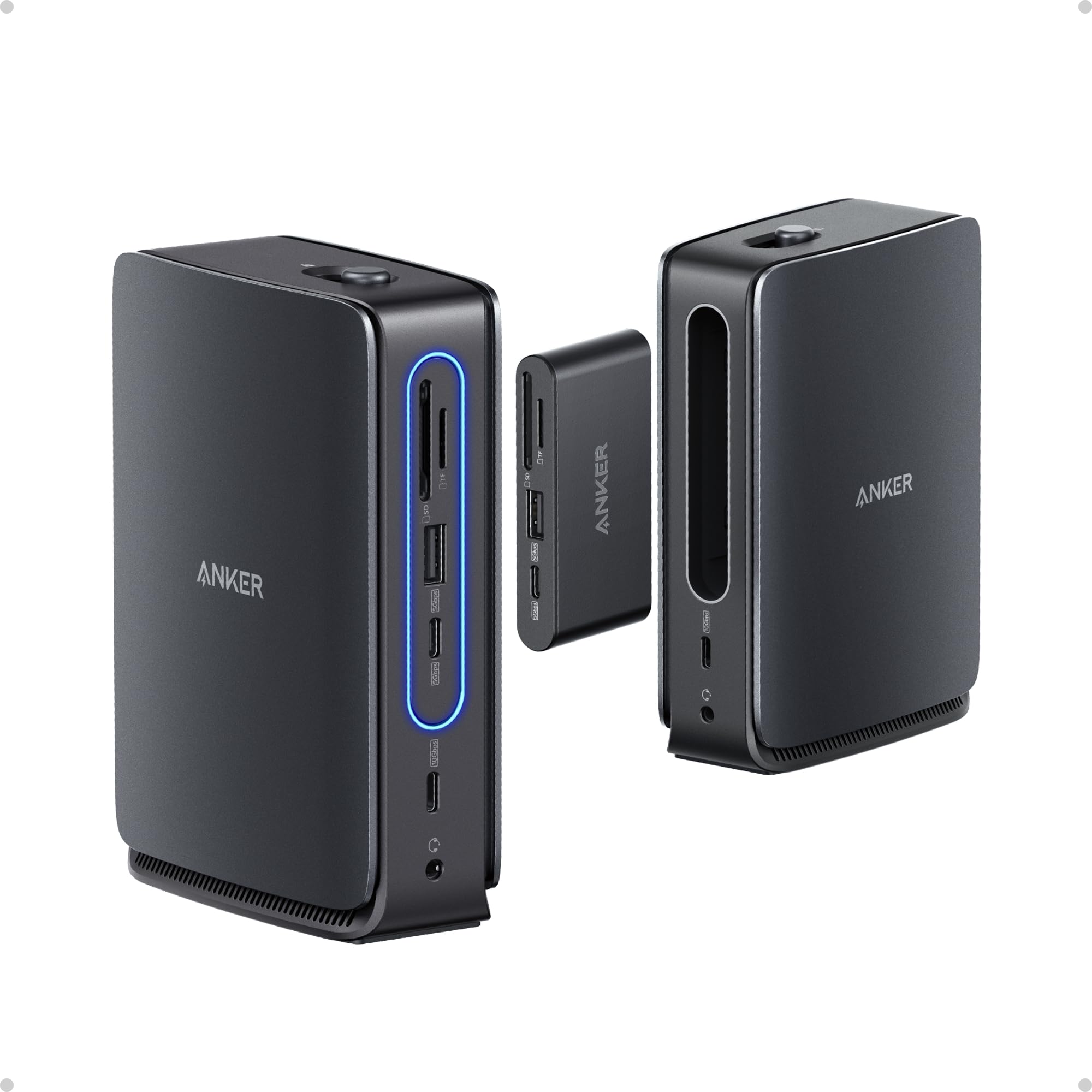 Anker Nano Laptop Docking Station, Integrierter USB C Hub, 13-in-1 Triple-Display (2× HDMI, 1× DP), 10Gbps USB-C, 3× USB-A, Audio, SD/TF, Ethernet, Bis 100W Power Delivery, Für Dell, Lenovo, HP u.v.m.