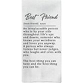 Tzhim Best Friend Kitchen Towels, Gifts for Best Friend Hand Towels, Bestie Gifts BFF Gifts Dish Towels Tea Towels for Kitchen, Friendship Gifts for Women Friends, 16x24inch