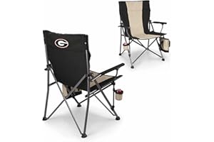 PICNIC TIME NCAA Big Bear XXL Camp Chair with Cooler, Heavy Duty Beach Chair, 500 lb Capacity Camping Chair with Carry Bag, (Black)
