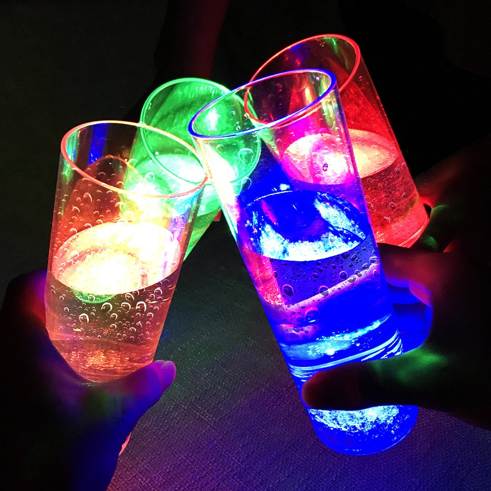 Miyare 4pcs Verre Led Coupe Lumineuse Coloree A Biere Whisky Party Festival Bar Mariage Activite Fetes Verres A Jus Et Soda