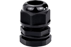 CONEXT LINK Conextlink 5pcs Waterproof IP68 Nylon Firewall Bushing Grommet Cable Gland Joint Adjustable Locknut Protectors for Power Cable (1/0 Gauge, Black)