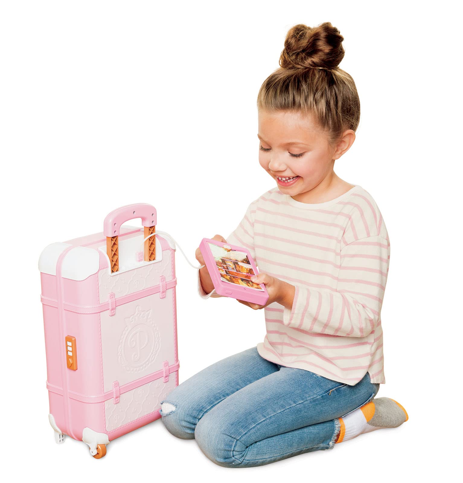Disney Princess Travel Suitcase Play Set for Girls with Luggage Tag Style Collection, 14 Pretend Play Accessories Pieces Including Travel Passport! for Ages 3+