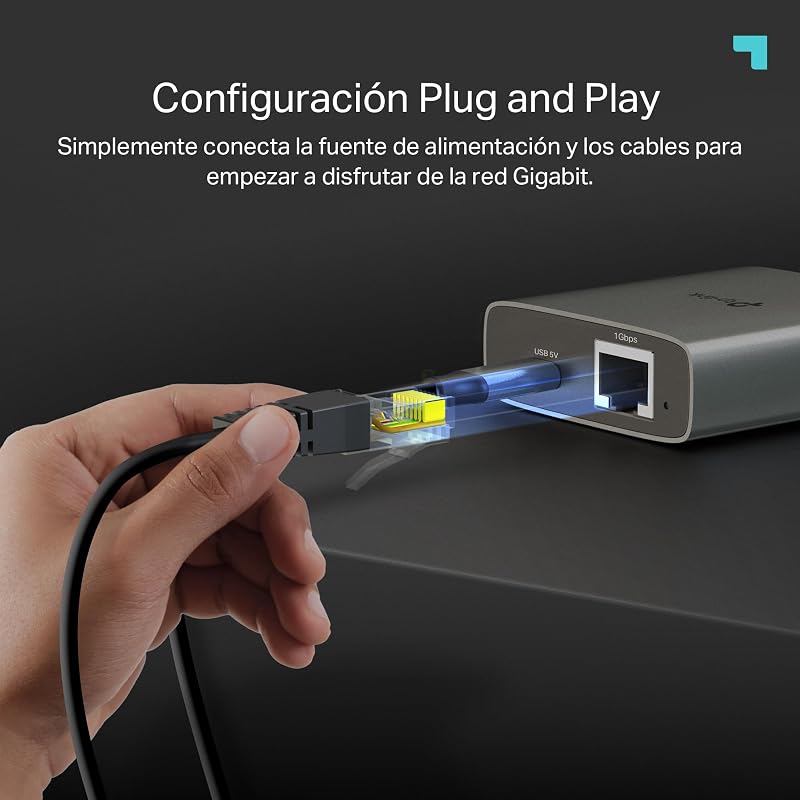 EH210 - Switch ethernet, gigabit 1 a 2 Puertos RJ45, Plug & Play