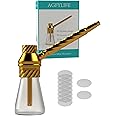 AGFYLIFE Portable Hookah Set for Travel - Premium Handheld Glass Hookah, Aluminum Mini Hookah Real Metal Accessories, includes Screens,Small Hookah Shisha For a Single Smoker, Gold