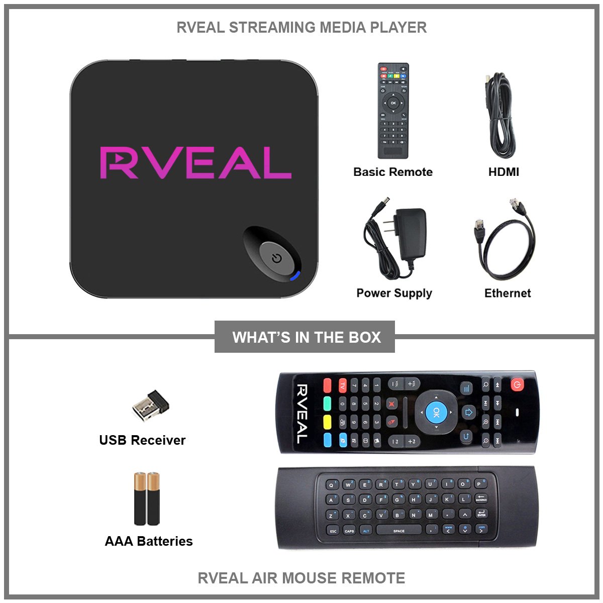 Rveal Streaming Media Player & Android Smart TV Box With Upgraded Rveal