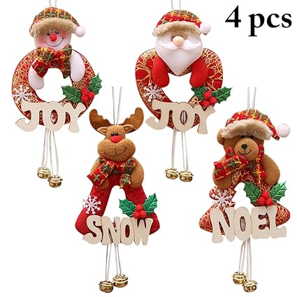 Outgeek 4PCS Christmas Hanging Ornament Assorted Styles Hanging Decoration (Random Color)