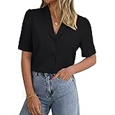 GRACE KARIN 2026 Button Down Shirts for Women, Short Sleeve Tops Basic Dressy Casual Business Outfits