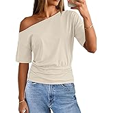 MEROKEETY Women's Off The Shoulder Short Sleeve Tops 2026 Summer Casual Going Out Trendy Y2k T Shirts