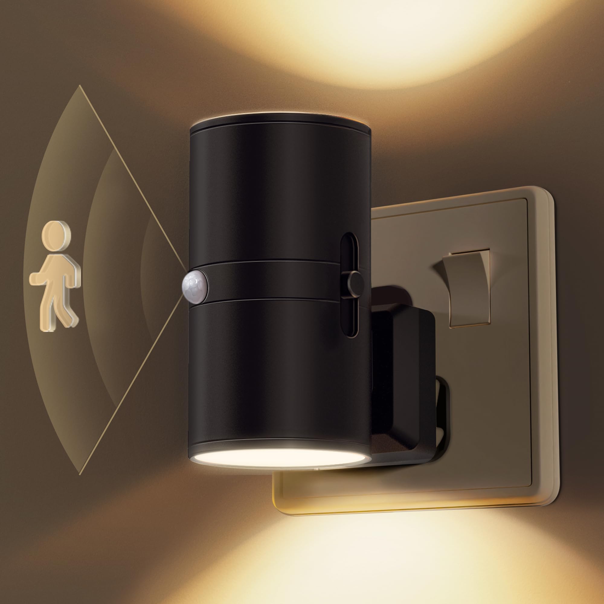 LOHAS-LED Motion Sensor Night Light Plug in, 1 Pack, Motion Activated Night Light, 0-100LM Dimmable, 3000K Warm White, Motion Sensor Light Indoor for Bathroom Stairway Hallway Bedroom Kids Elderly — image 1