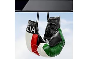 CCHRN 1 Pair Mini Boxing Gloves for Car Mirror, Punching Gloves Charm Rearview Mirror Hanging Pendant with Flag Pattern, Mini