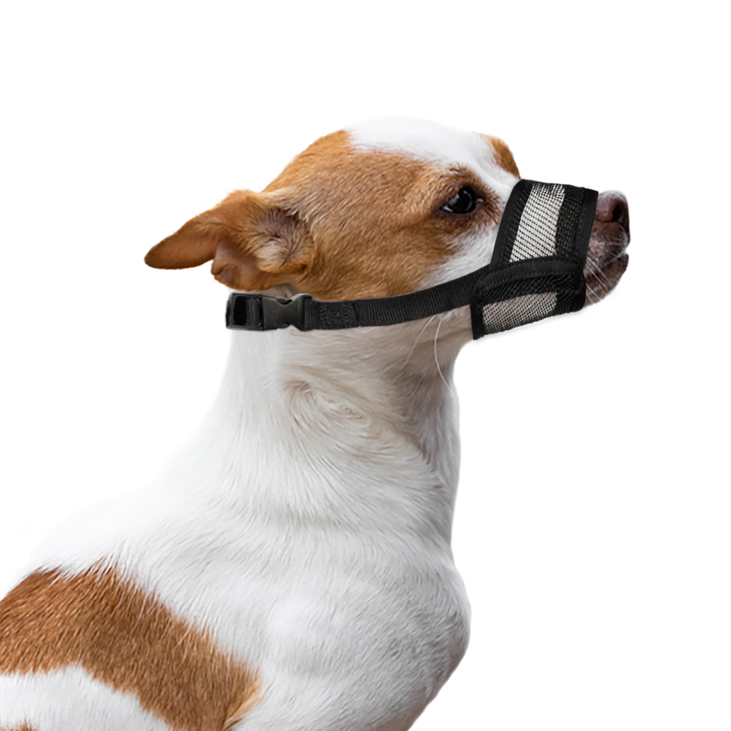 Photo 1 of Flintstone Muzzle for Small Dog – Soft Air Mesh Small Dog Muzzle | Breathable Muzzles to Prevent Biting Chewing Grooming | Drinkable Mussels for Dogs Smal (5.1”- 6.3”)
