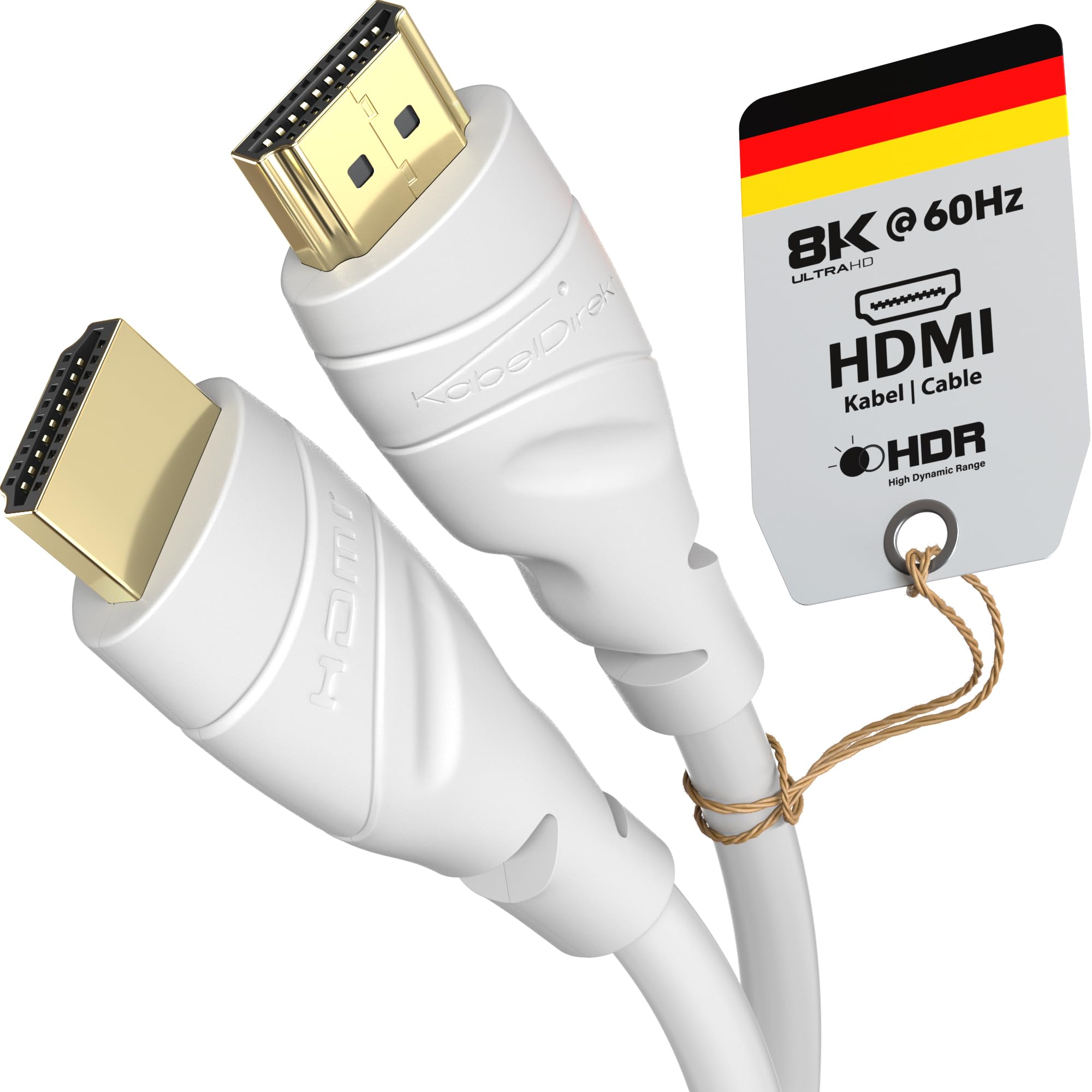 KabelDirekt – 8K / 4K HDMI Cable – 1.5m & More HDMI Cables (0.15m–22.5m) – German-Engineered HDMI Lead – Supports 10K/8K@60Hz/4K@120Hz – HDMI Cable for HDTV, PC, PS5, Xbox, Switch, white