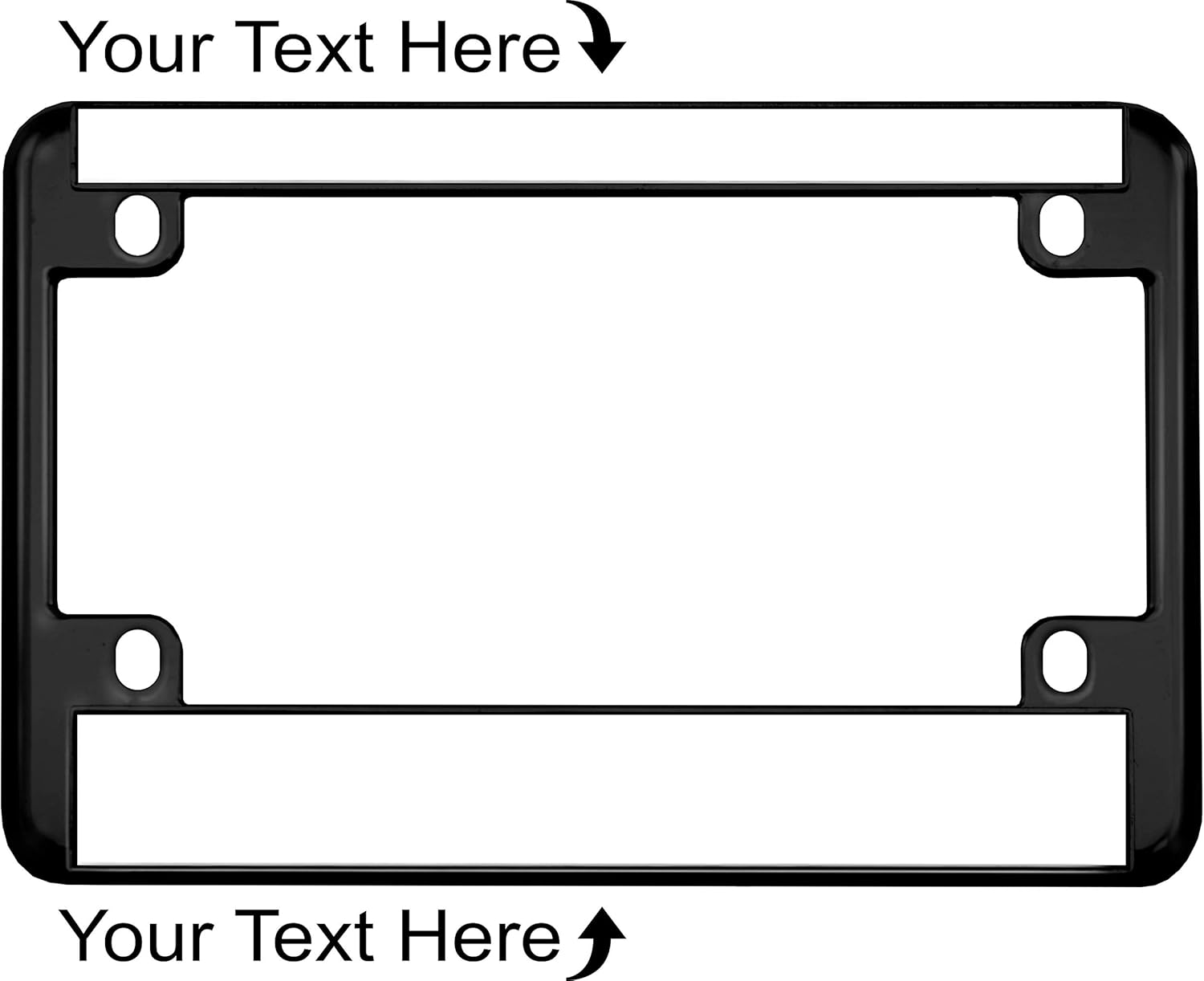 Motorcycle Custom Personalized Black Metal License Plate