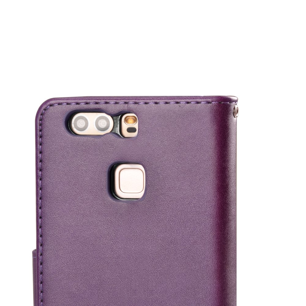 Huawei P9 Case, MagicSky Wallet Case Folio Flip Premium PU Leather Case Cover with Card Holder Slot Pockets, Wrist Strap, Magnetic Closure For Huawei P9 - Purple