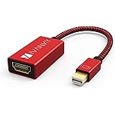 IVANKY 4K Mini DisplayPort to HDMI Adapter 4K@60Hz [Super Slim, Nylon Braided, Aluminum Shell] Mini DP to HDMI Adapter for Ma