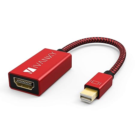 IVANKY Mini DisplayPort auf HDMI Adapter, 4K Nylon Thunderbolt auf HDMI Adapter geeignet für Apple, MacBook Air / Pro, Micros
