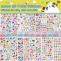 RENOOK Stickers for Kids 1500+ 3D Puffy Puzzle Waterproof Stickers Pack Decals Cute Cartoon Stickers for Teachers,Students, Toddlers,Scrapbooking - The Best Handmade Companion for Girls and Boys.