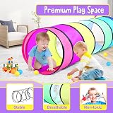 SENODEER Kids Play Tunnel Tent 6 ft Pop Up Mesh Crawl Obstacle Indoor Outdoor view 4