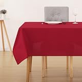 Deconovo Table Cloth 137x274cm Red Water Resistant Oxford Polyester