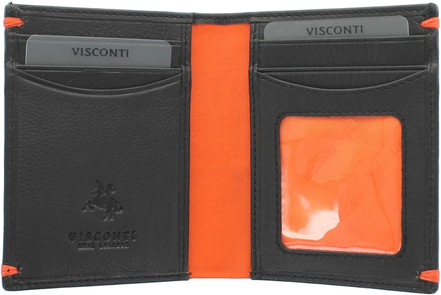 VISCONTI Alpine Collection Compact Slim Gents Leather Wallet RFID Blocking AP60 Black/Orange - Image 3