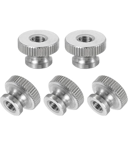 Uxcell M25x30mm Knurled Thumb Screws, 304 Stainless Steel Flat Head Thumb Screws Metric Diamond Knurled Head Bolts Grip Knobs Hand Tighten Thread Fast
