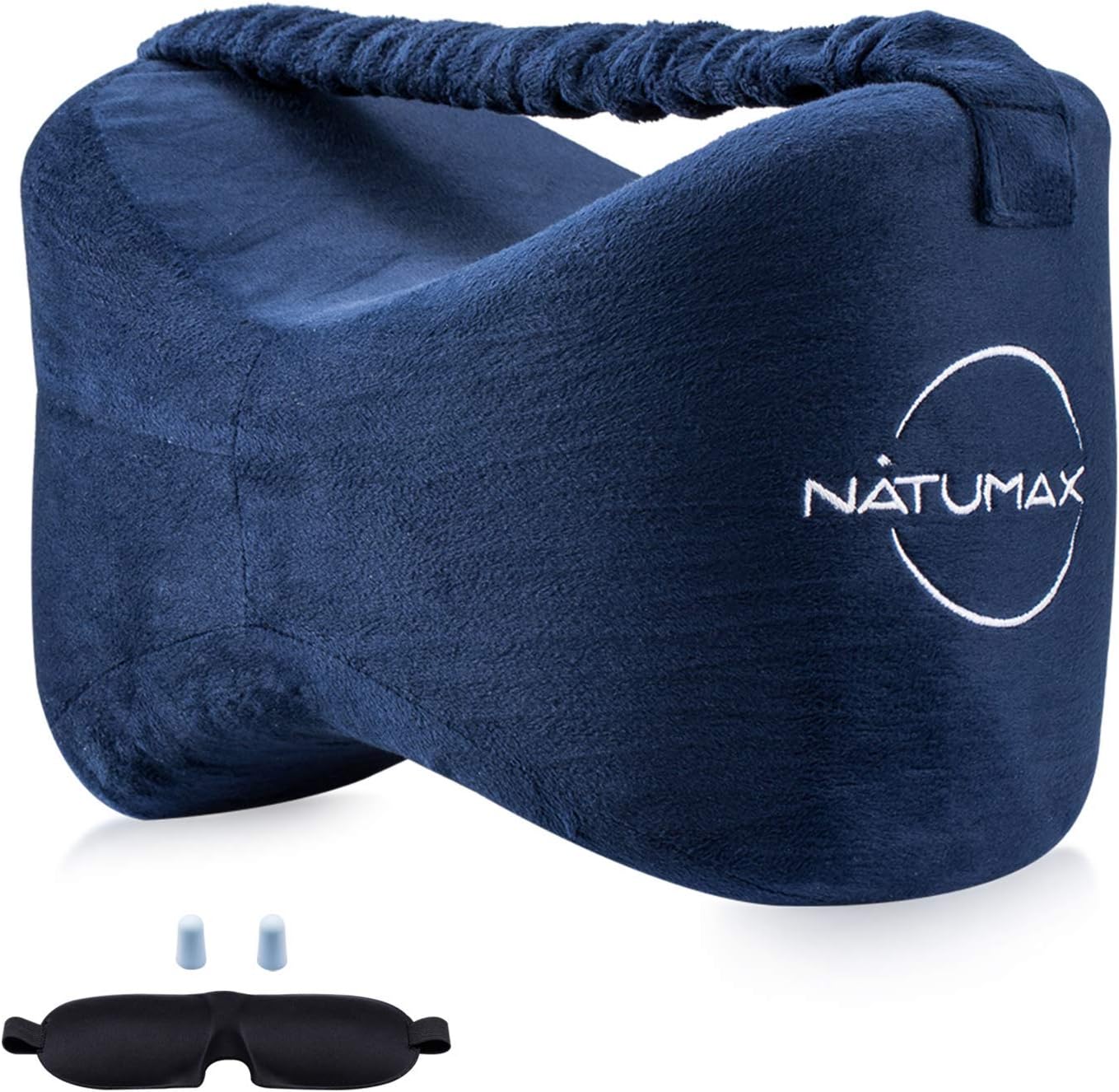 NATUMAX Knee Pillow for Side Sleepers - Sciatica Pain Relief - Back Pain, Leg Pain, Pregnancy, Hip and Joint Pain Memory Foam Leg Pillow + Free Sleep Mask and Ear Plugs: Home & Kitchen
