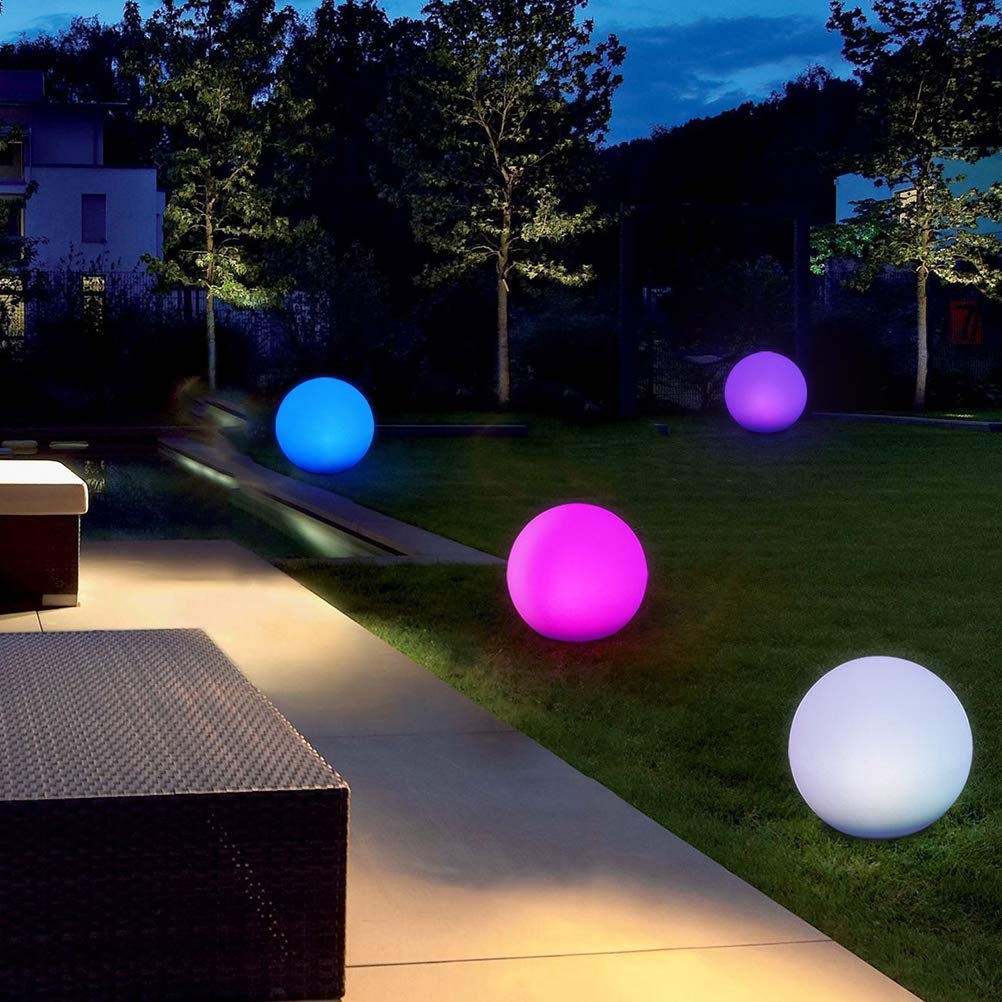LED Mood Light Ball, Inflatable RGB Colorful Waterproof Luminous Beach Ball with Remote Control for Home Garden Patio Party Decor