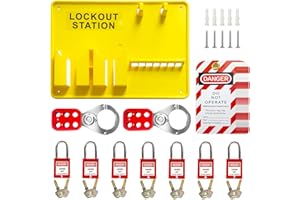 BULANGDI Lockout Tagout Station, Electrical Security 60 Pack Lock Kit with Steel Safety Lockout Padlocks Lock Shackle Safety Tags
