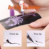 HAWINK Temporary Tattoo Markers for Skin - 10 Dual-End Pens & 56 Stencils view 3