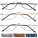 +250 Men's Reading Glasses 3 Pack, Matching Slip In