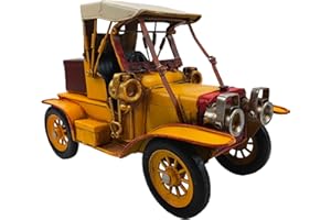 YCHTEWY-Iron Classic Yellow Vintage car Model Collectible Vehicle Decoration, Metal Vintage car Christmas Decor ，Unique Blend of Vintage, Rustic, Farmhouse Vintage car Decor for Table Top Decor. (F)