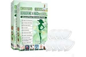 Moringa Patch, 10-in-1 Nano Microdarts Patch, Natural Formula for Women and Men Suitable for All Skin (2 Boxes/14Pcs)