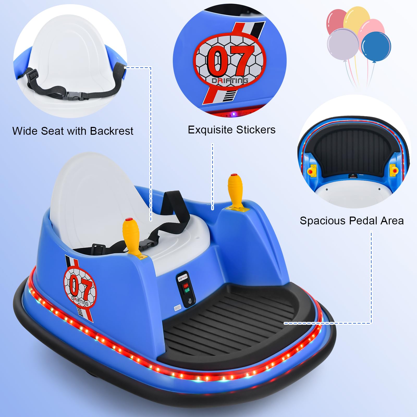 Costzon Bumper Car Blue Image 4