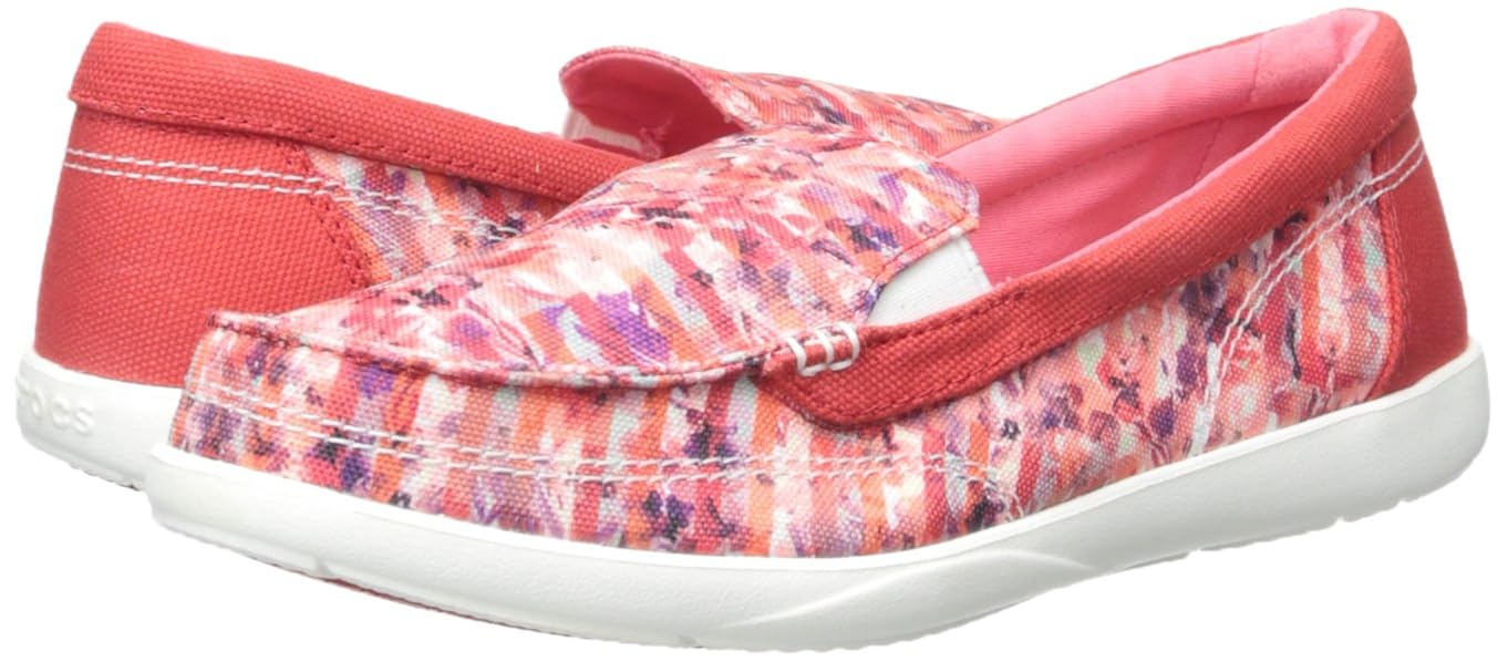 crocs women's walu ii striped floral loafers