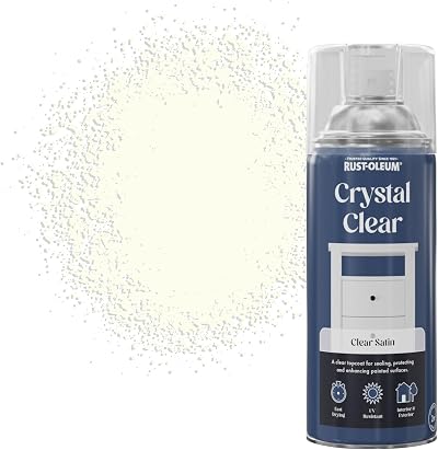 Rust-Oleum 400ml Crystal Clear Spray Paint Aerosol Satin Semi Gloss UV Interior