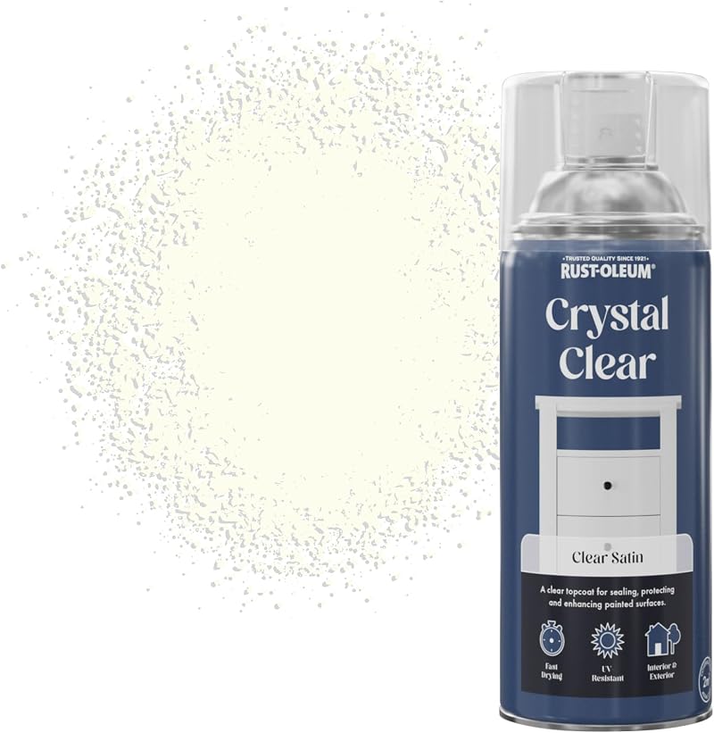Rust-Oleum 400ml Crystal Clear Spray Paint Aerosol Satin Semi Gloss UV Interior