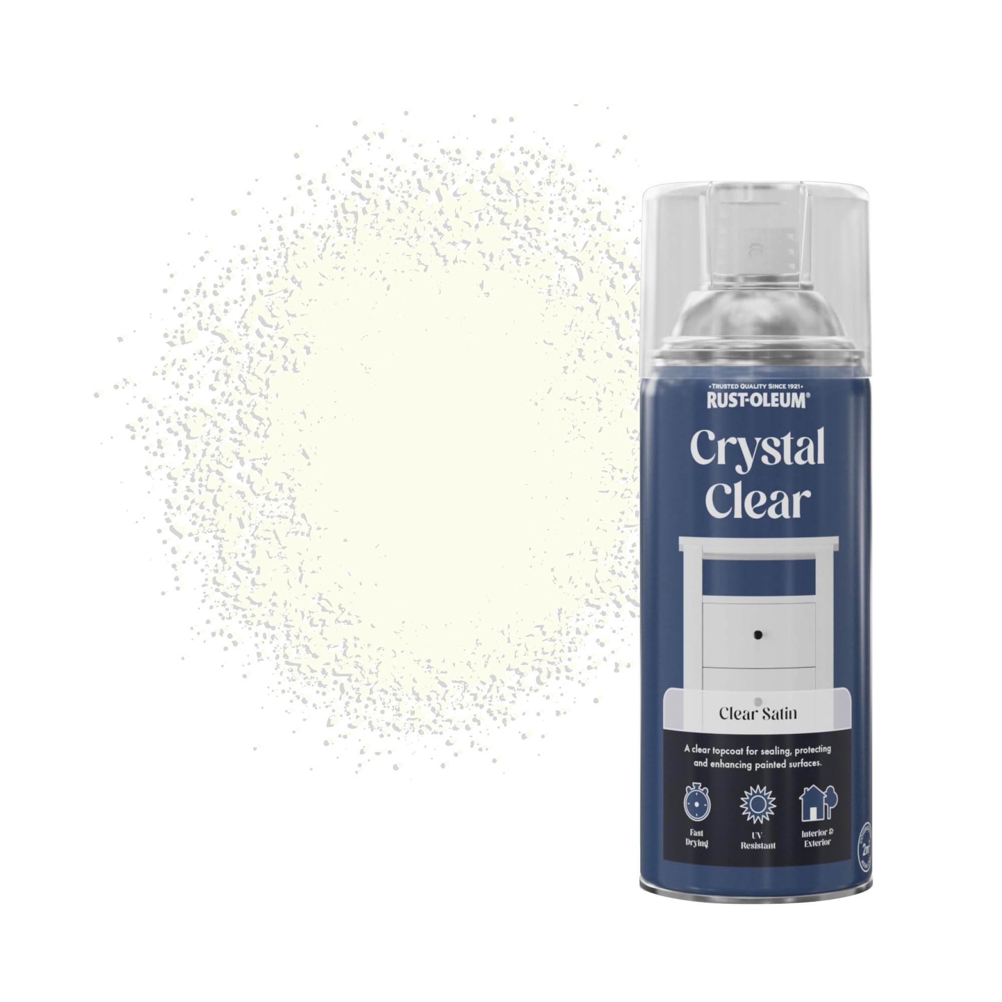 Rust-Oleum 400ml Crystal Clear Spray Paint Aerosol - Satin (Semi Gloss)