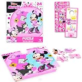 Minnie Mouse Jigsaw Puzzles Bundle for Kids, Ages 3-5 | 24 Pieces Minnie Jigsaw Puzzle with Stickers, More | Minnie Mouse Puzzles for Boys Girls Ages 4-8